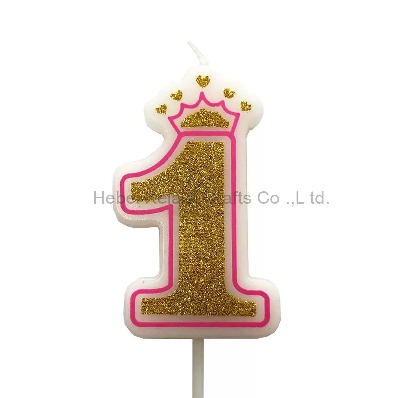 Crown Dusting Numbers Birthday Candle