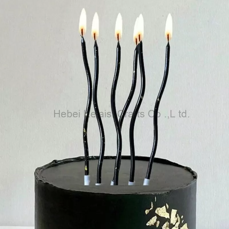 Metallic birthday candle wave candle
