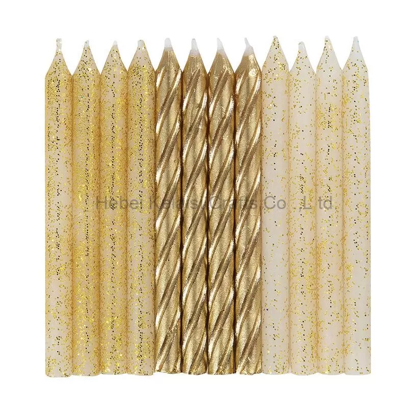 Creative Converting Glitter gold spiral birthday candles