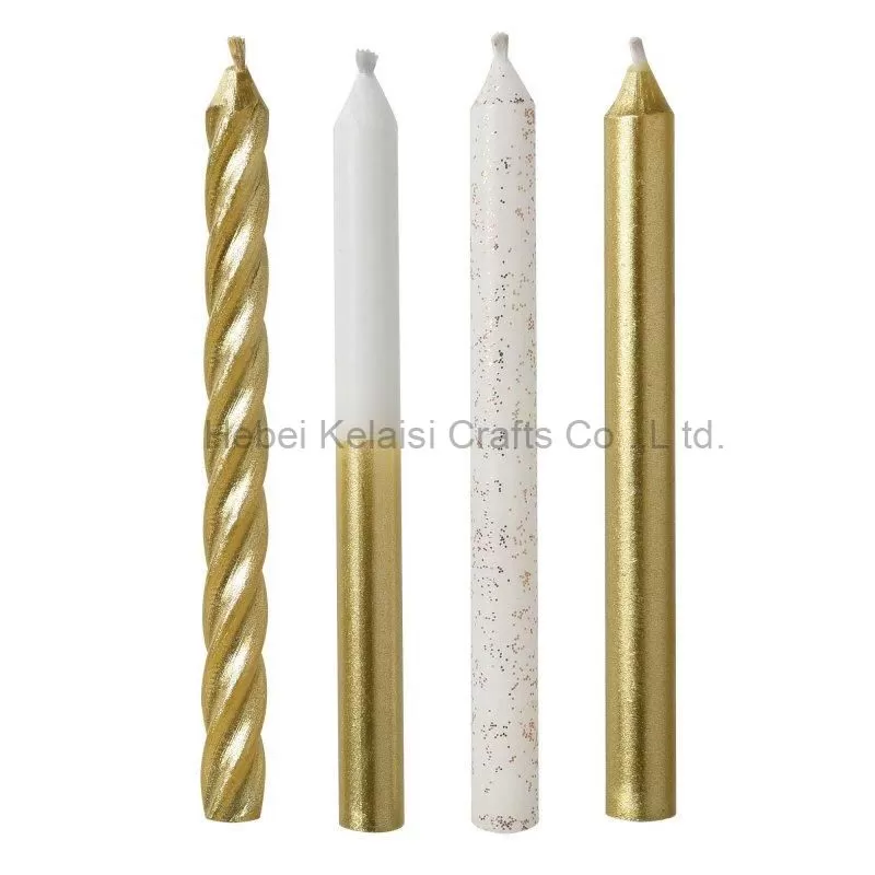 Party Occasion Golden Birthday Spiral Candles For Cupcake