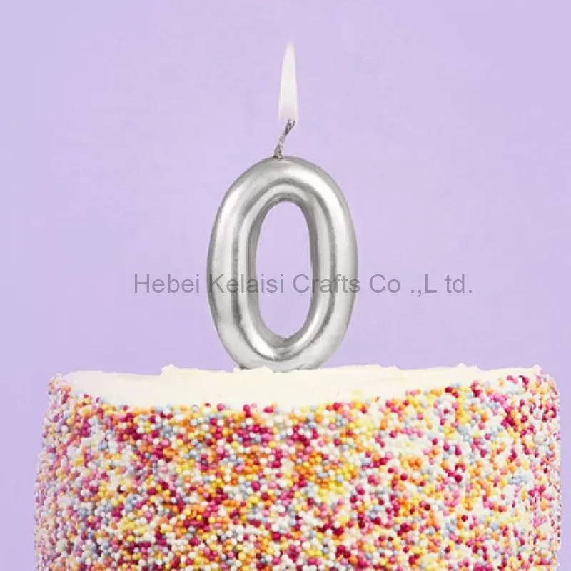 Gold Silver Number Cake Candle
