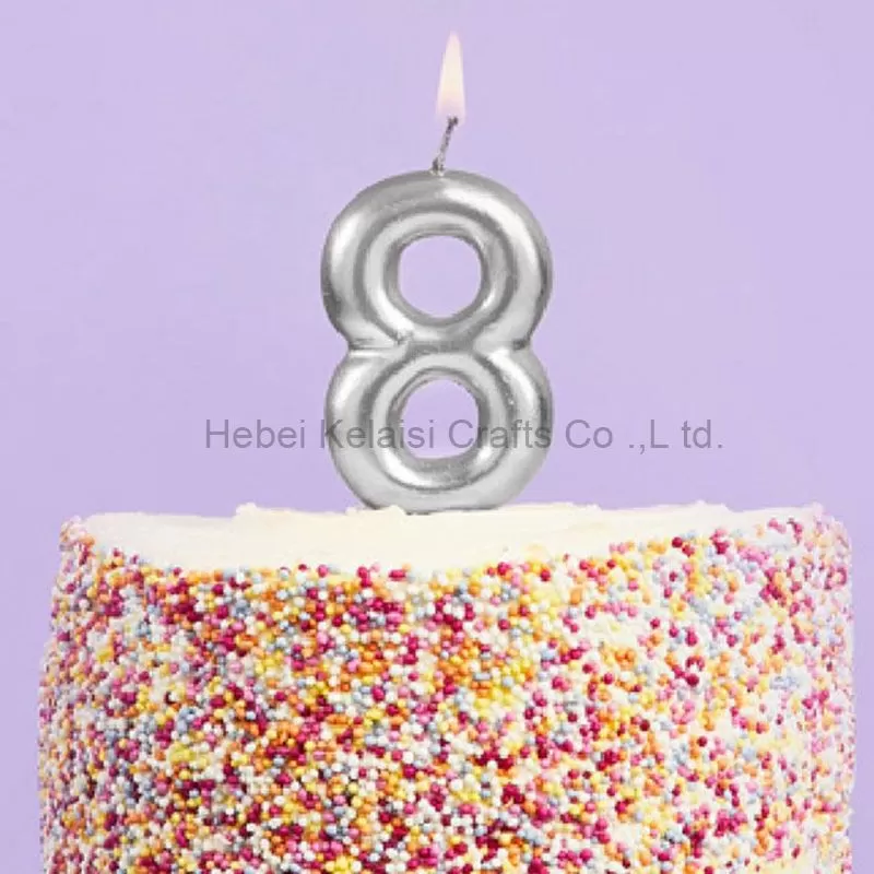 Gold Silver Number Cake Candle