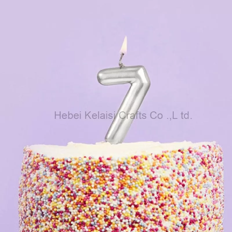 Gold Silver Number Cake Candle