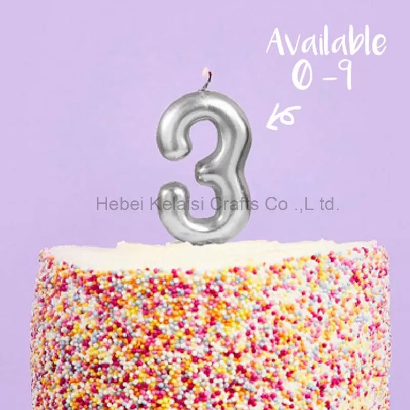 Gold Silver Number Cake Candle