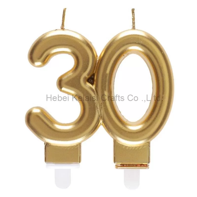 Golden Silver Metallic Color Double Number Birthday Candle