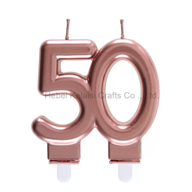 Golden Silver Metallic Color Double Number Birthday Candle