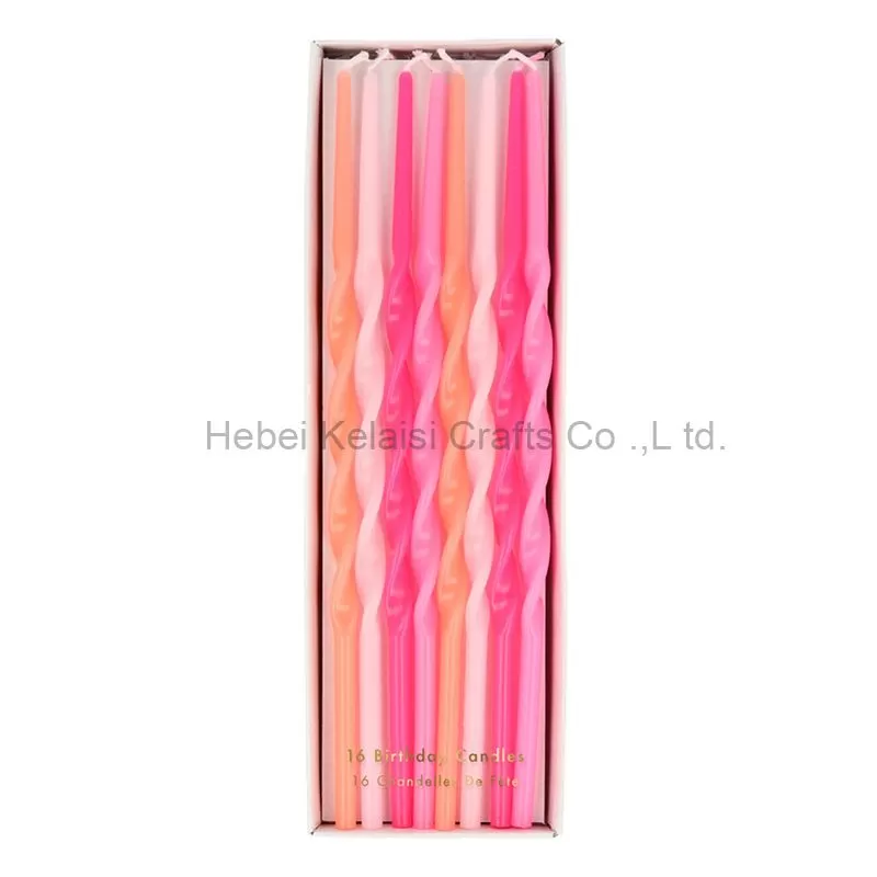 Mixed Color Twisted Long Birthday Candles