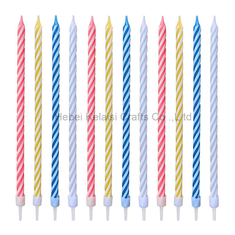 Stripe Spiral Tall Birthday Candles