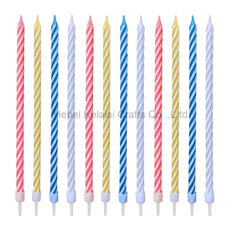 Stripe Spiral Tall Birthday Candles