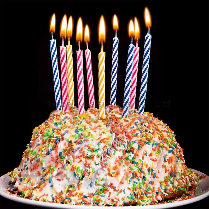 Stripe Spiral Tall Birthday Candles