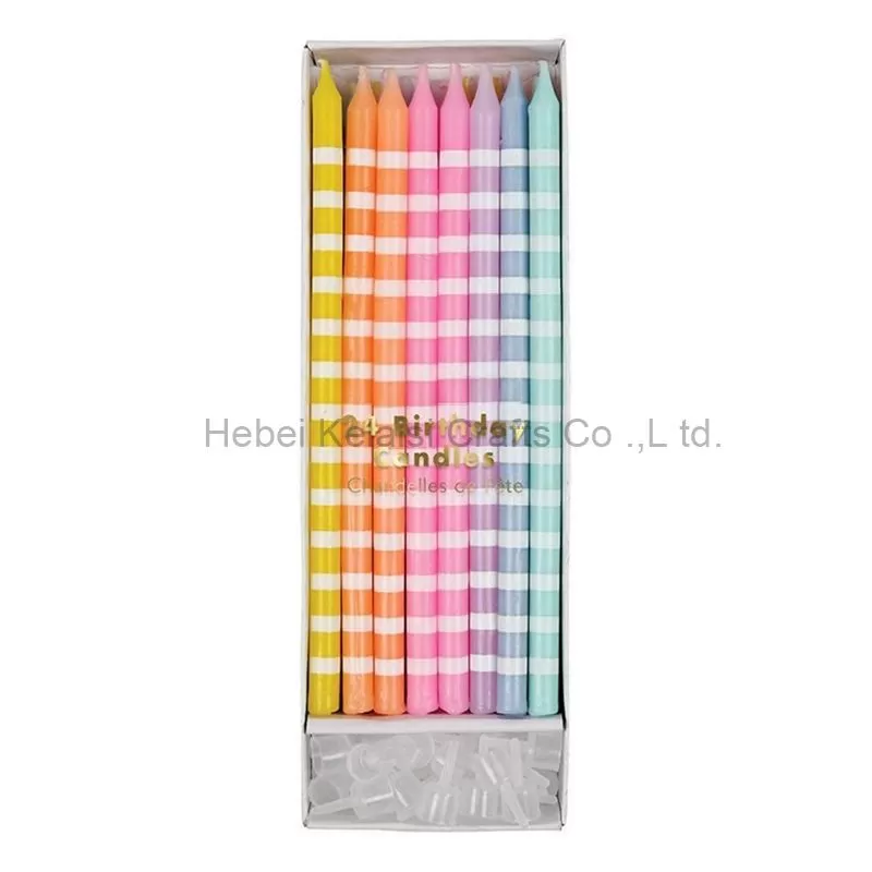 6-inch Luxury Stripe Birthday Cake Candles