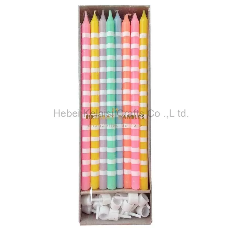 6-inch Luxury Stripe Birthday Cake Candles