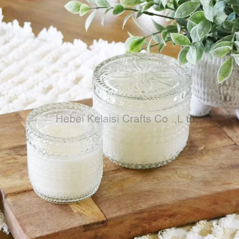 Textured Antique Glass Jar Candle