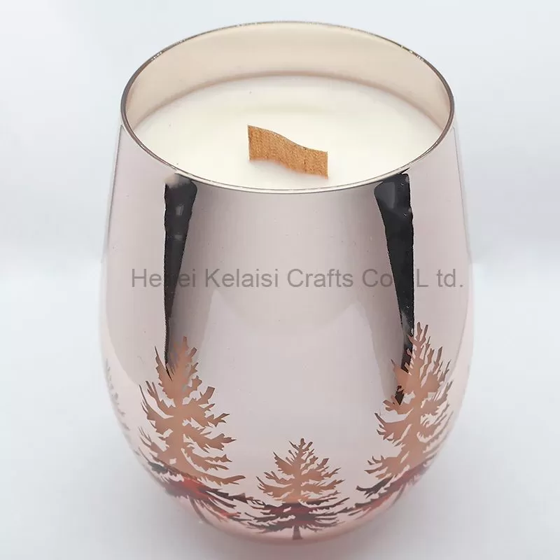 Custom Egg Shaped Christmas Glass Candle