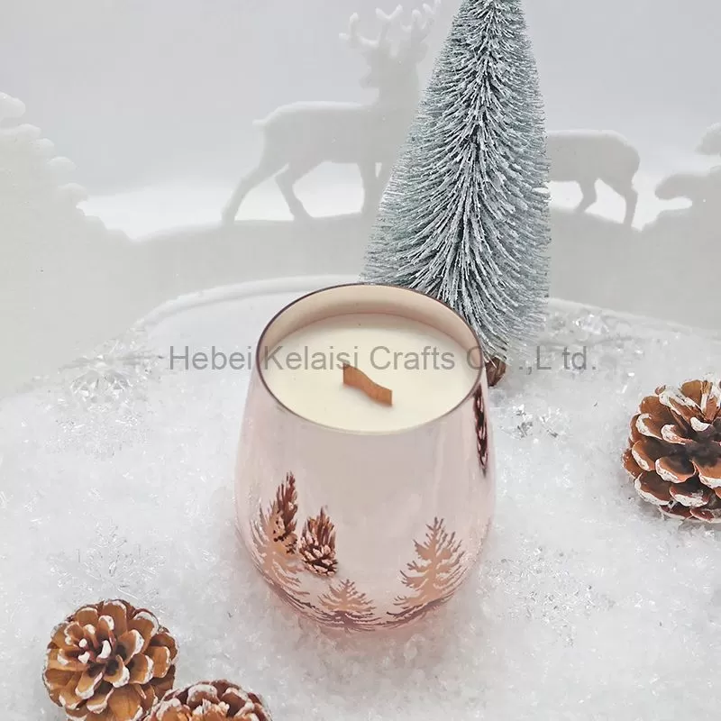 Custom Egg Shaped Christmas Glass Candle