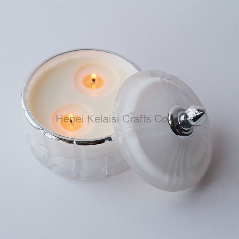 Luxury diamond design glass candy jar scented candles