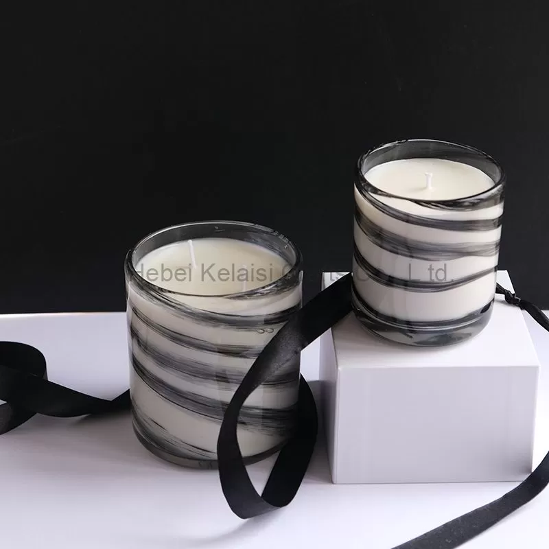 Black Swirl Scented Candle