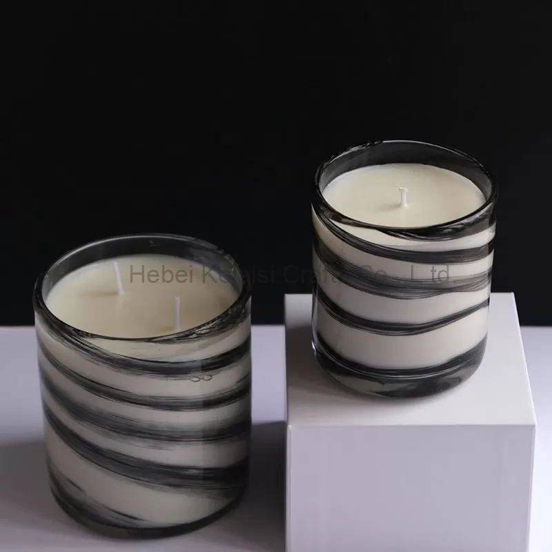 Black Swirl Scented Candle
