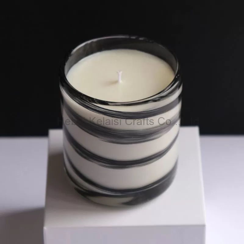 Black Swirl Scented Candle