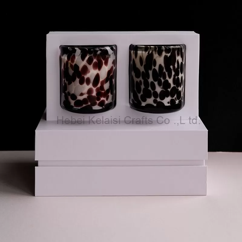 Leopard Design Glass Jar Vegan Soy Scented candles