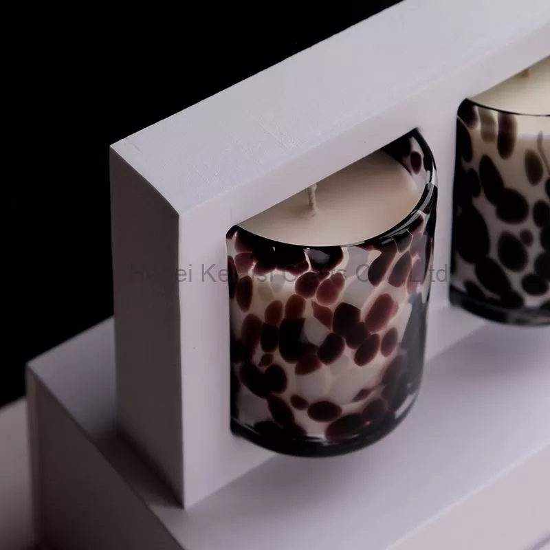 Leopard Design Glass Jar Vegan Soy Scented candles