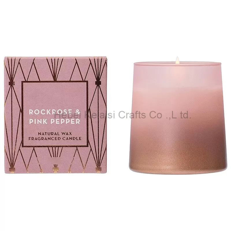 ELEGANCE Rose Pink Glass Candle