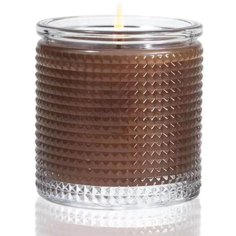 Custom embossed glass cup soy wax scented candles