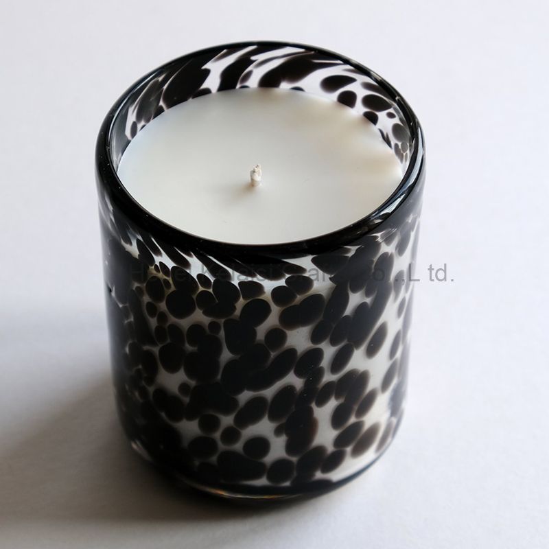 Leopard Design Glass Jar Vegan scented candles