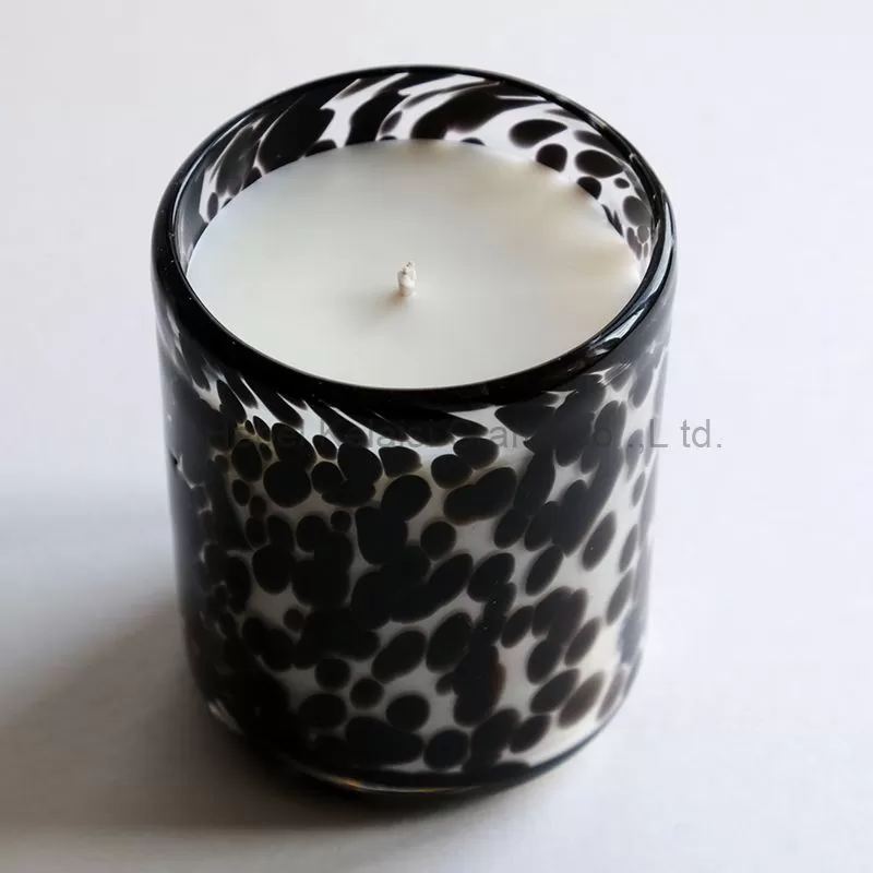 Leopard Design Glass Jar Vegan scented candles