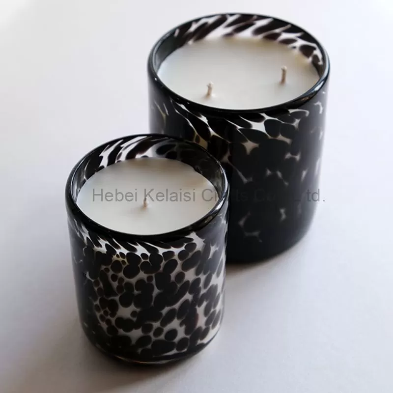 Leopard Design Glass Jar Vegan scented candles