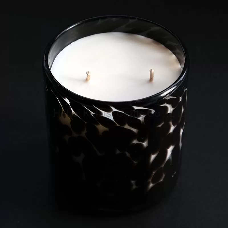 Leopard Design Glass Jar Vegan scented candles