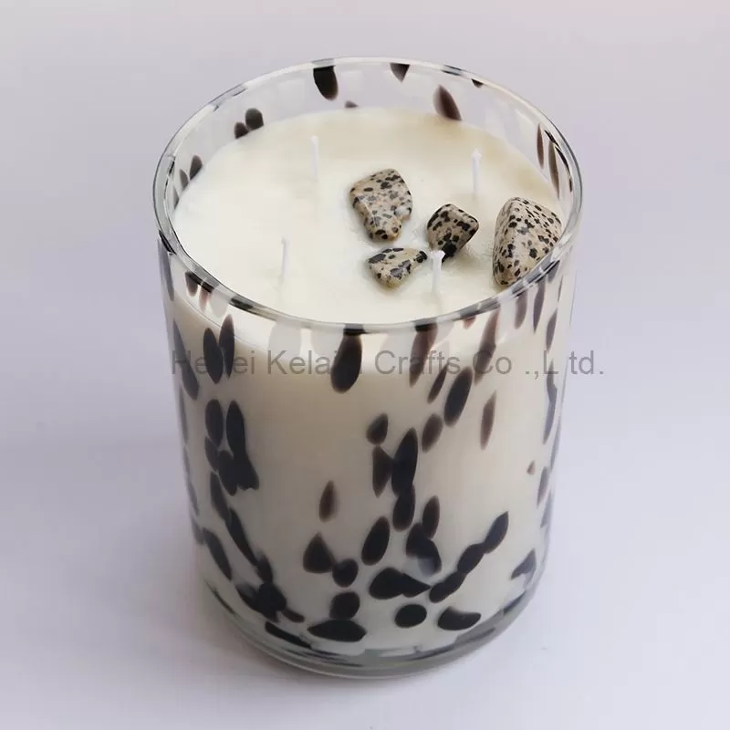 Glass Jar Gemstones Infused Crystal Scented Candle