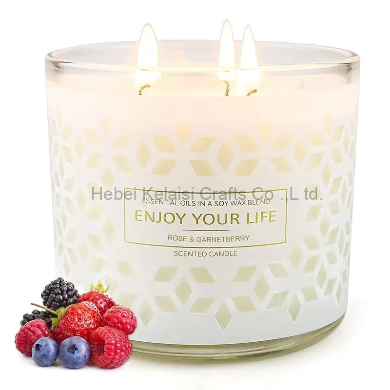 3 Wick Fruit Berries Scented Candles