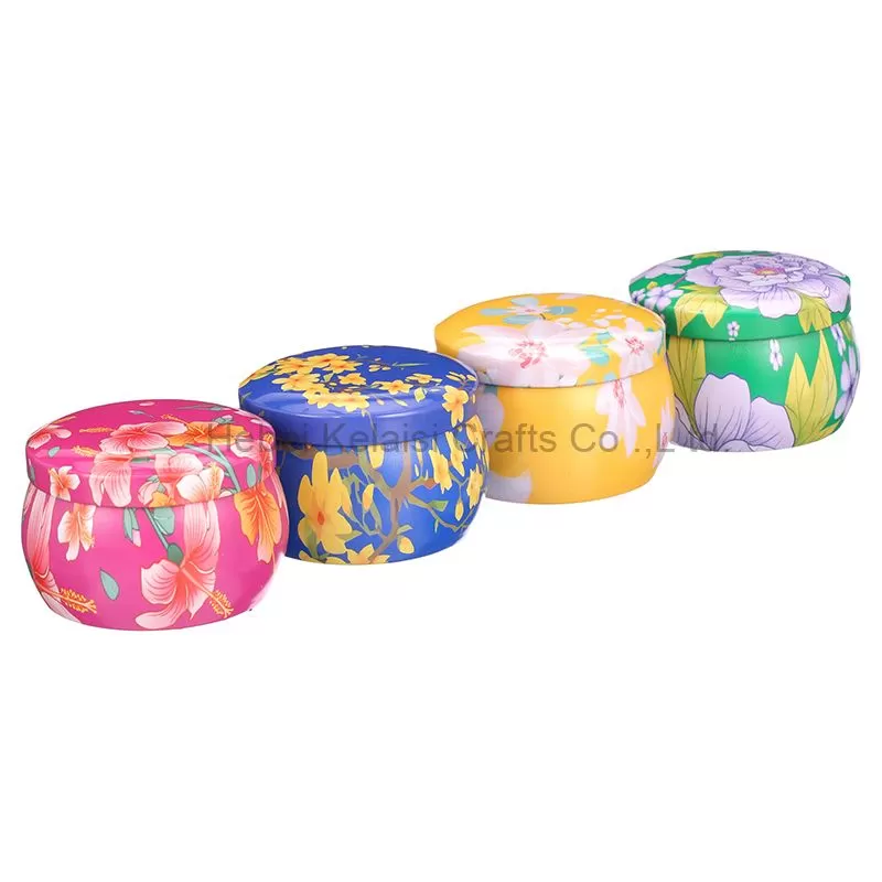 Luxury 4 Oz Home Decoration Scented Metal Tin Soy Wax Candle Gift Set