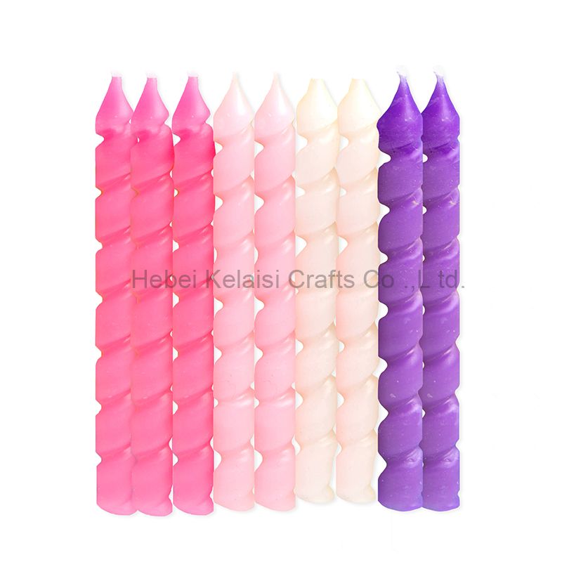 Purple Pink Taper Spiral Shaped Birthday Candles