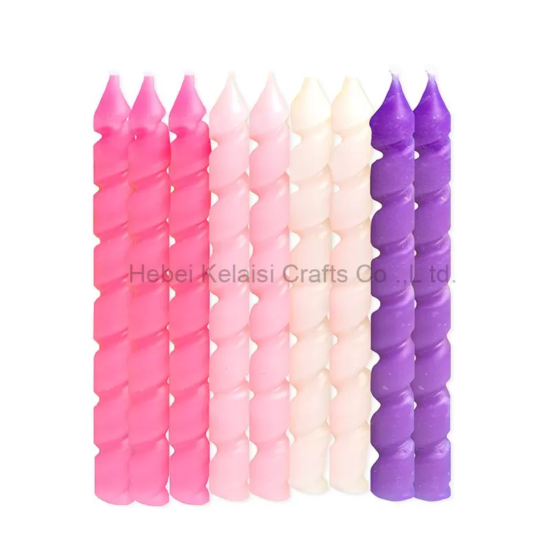 Purple Pink Taper Spiral Shaped Birthday Candles