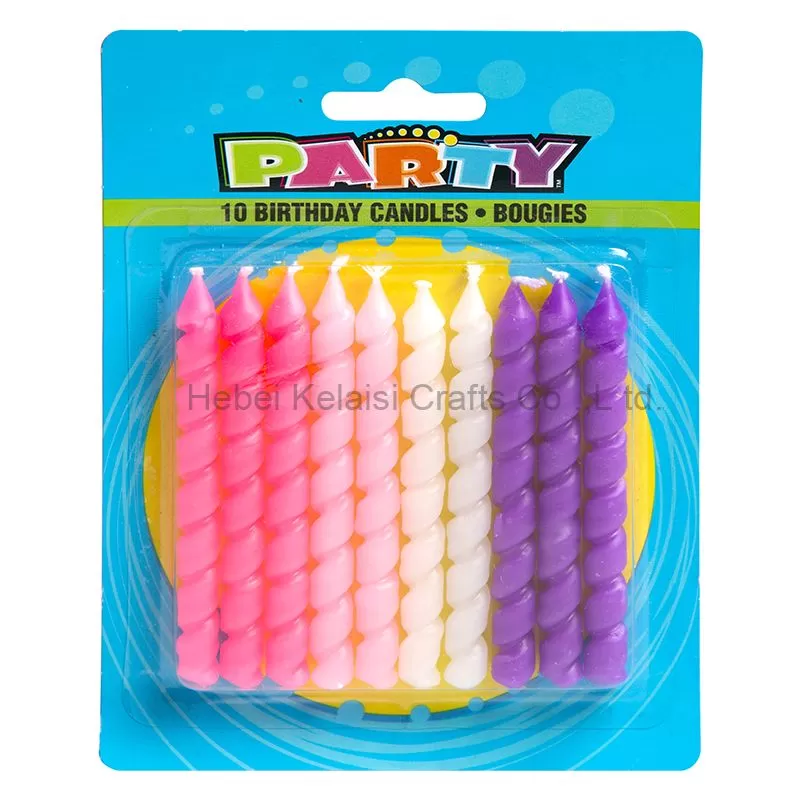 Purple Pink Taper Spiral Shaped Birthday Candles