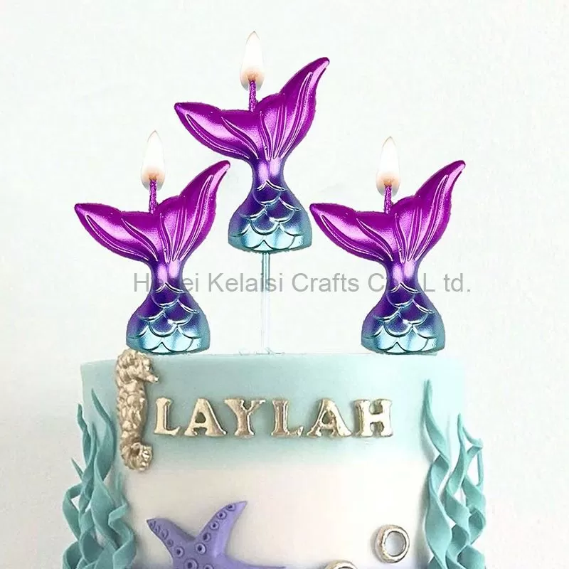 5pcs Multicolor Mermaid Tail Birthday Party Cake Candle