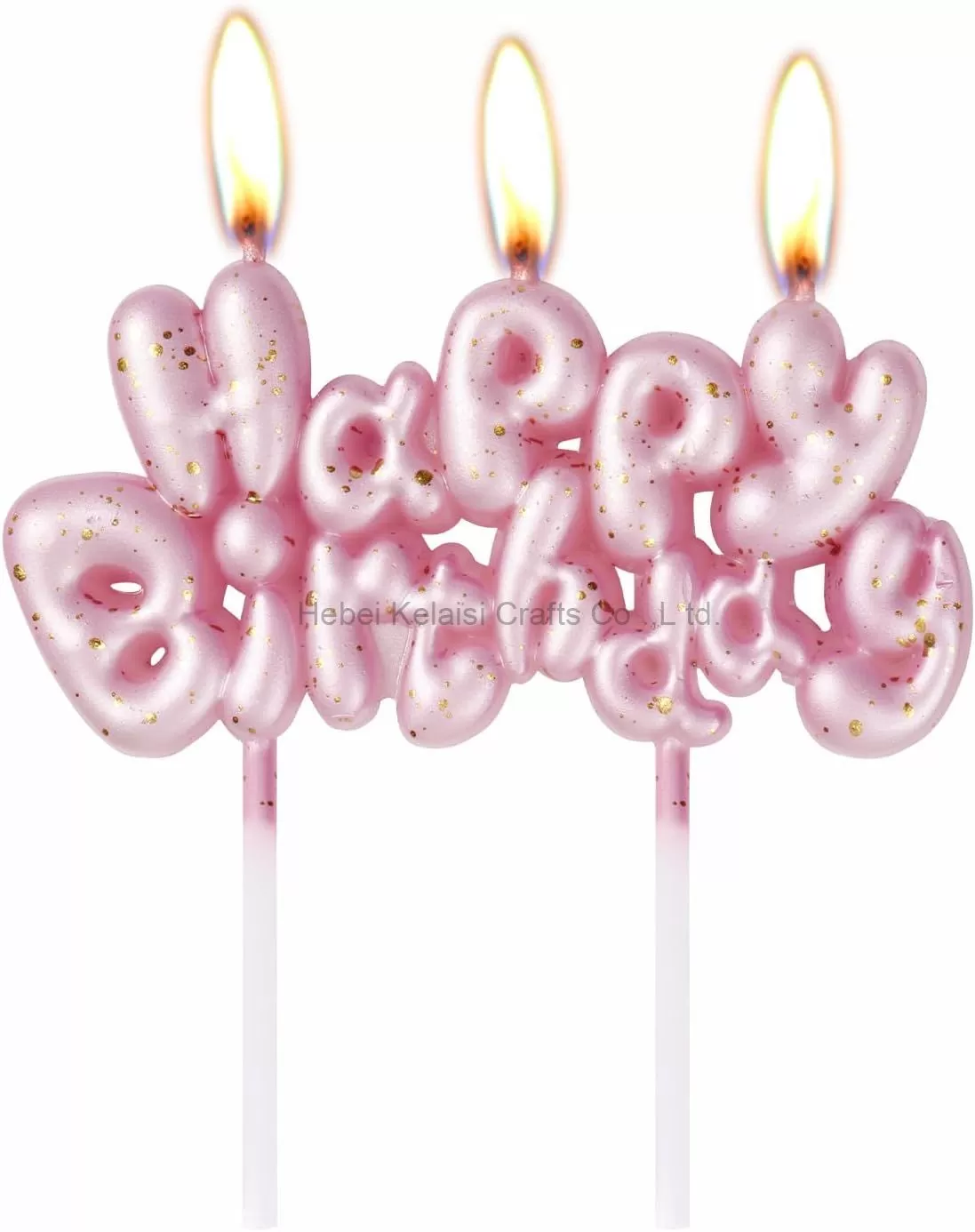 Parties Decoration Supplies Happy Birthday Candles Letter Candles with Gold Foil