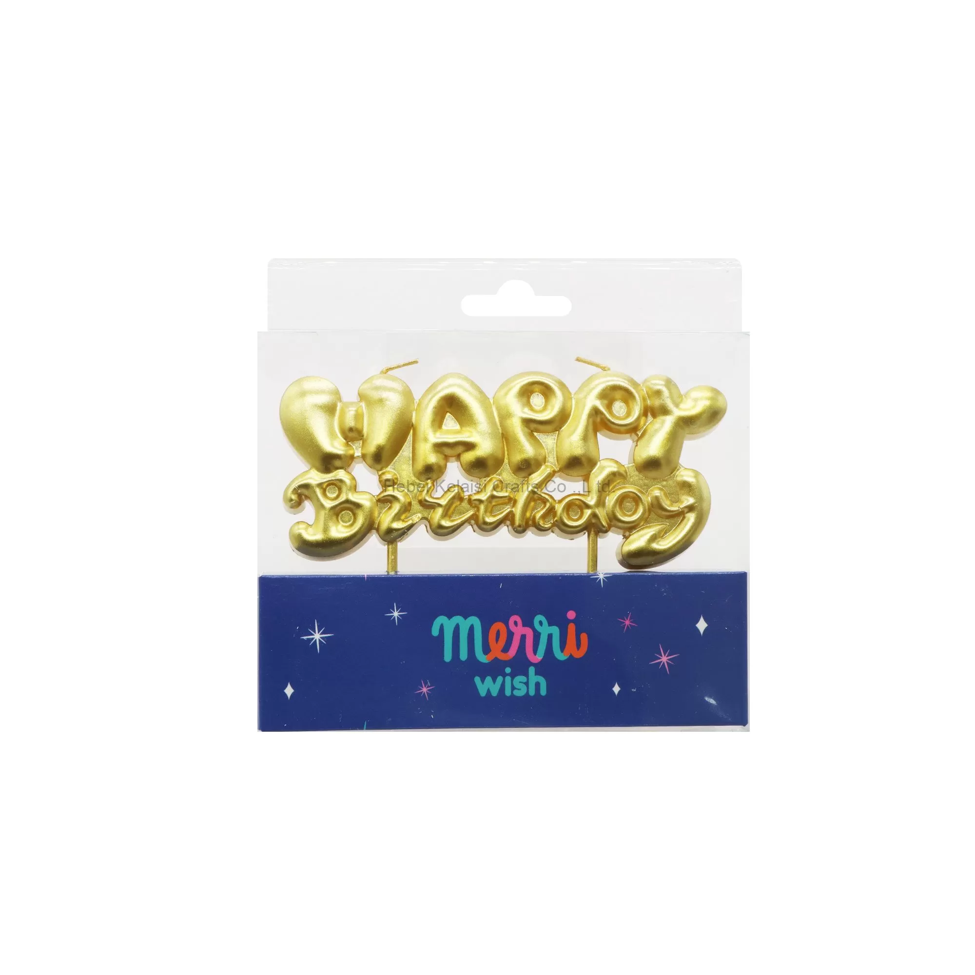 Parties Decoration Supplies Happy Birthday Candles Letter Candles with Gold Foil