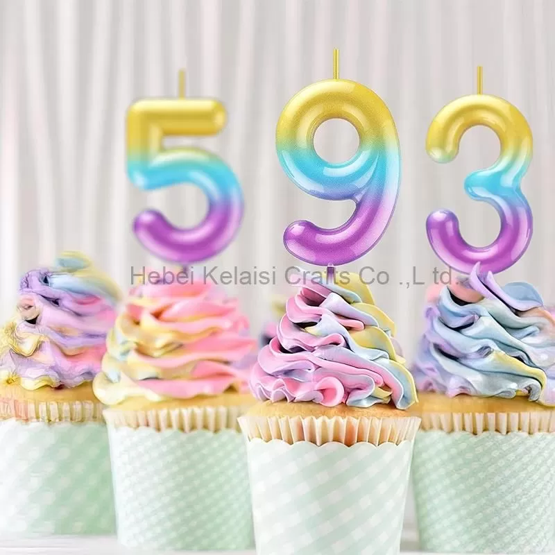 Gradient Happy Birthday Number Candle