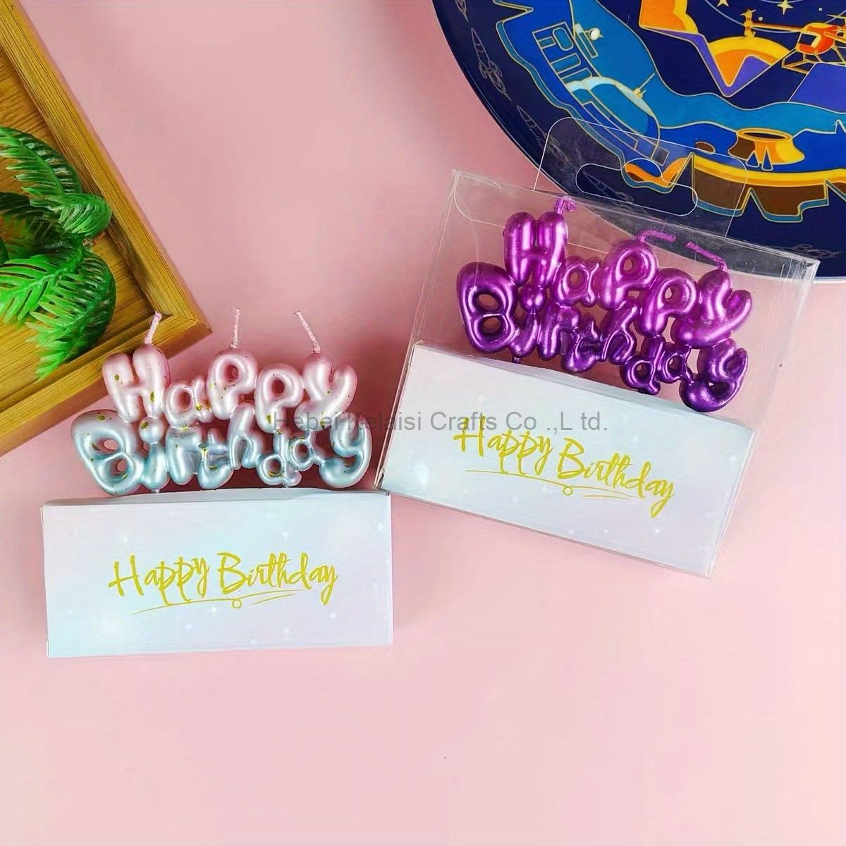 Gradient Color "Happy Birthday" Birthday Candles
