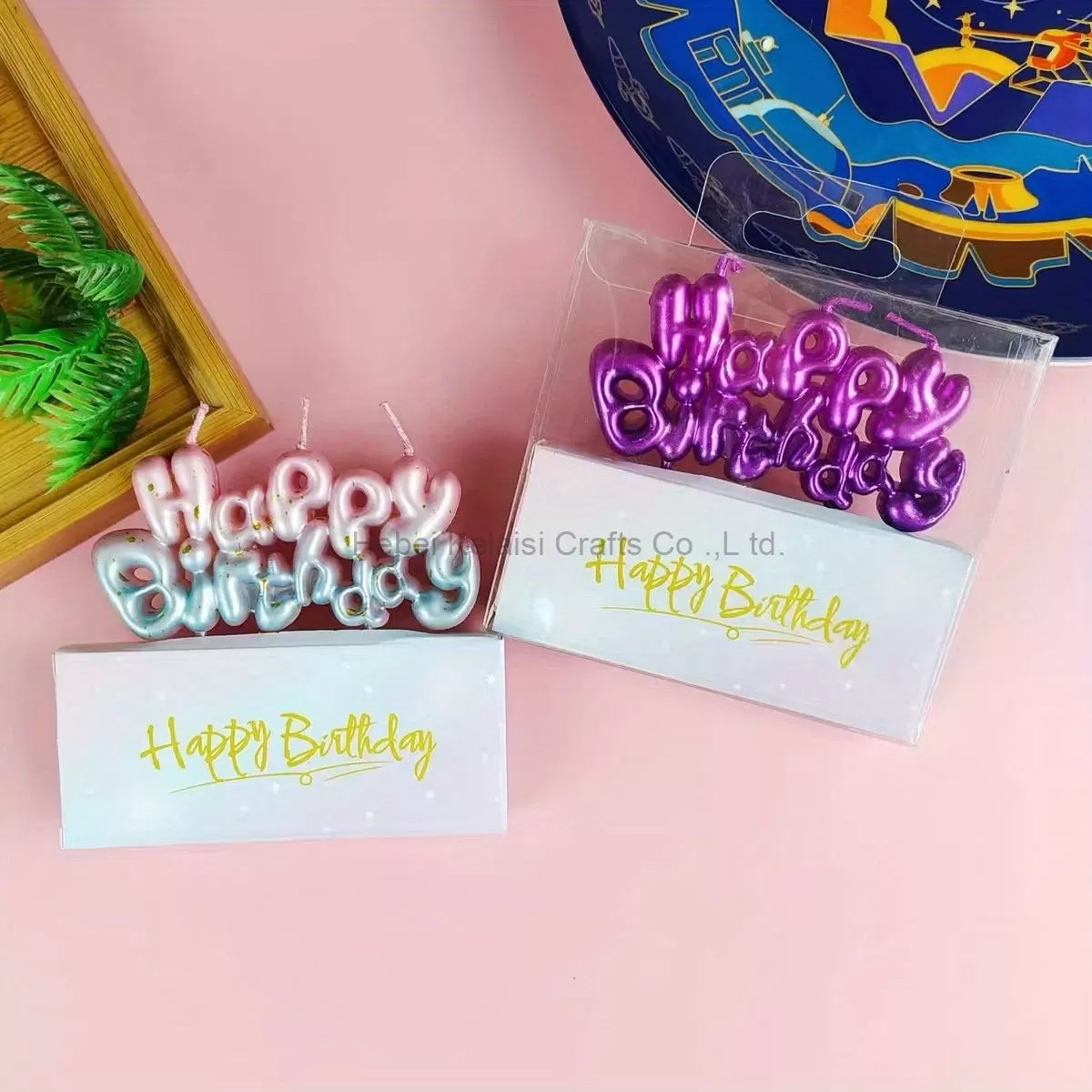 Gradient Color "Happy Birthday" Birthday Candles