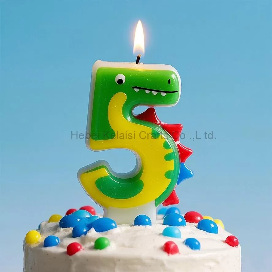 Green Dinosaur Shape Birthday Number Cake Candle 4*3cm