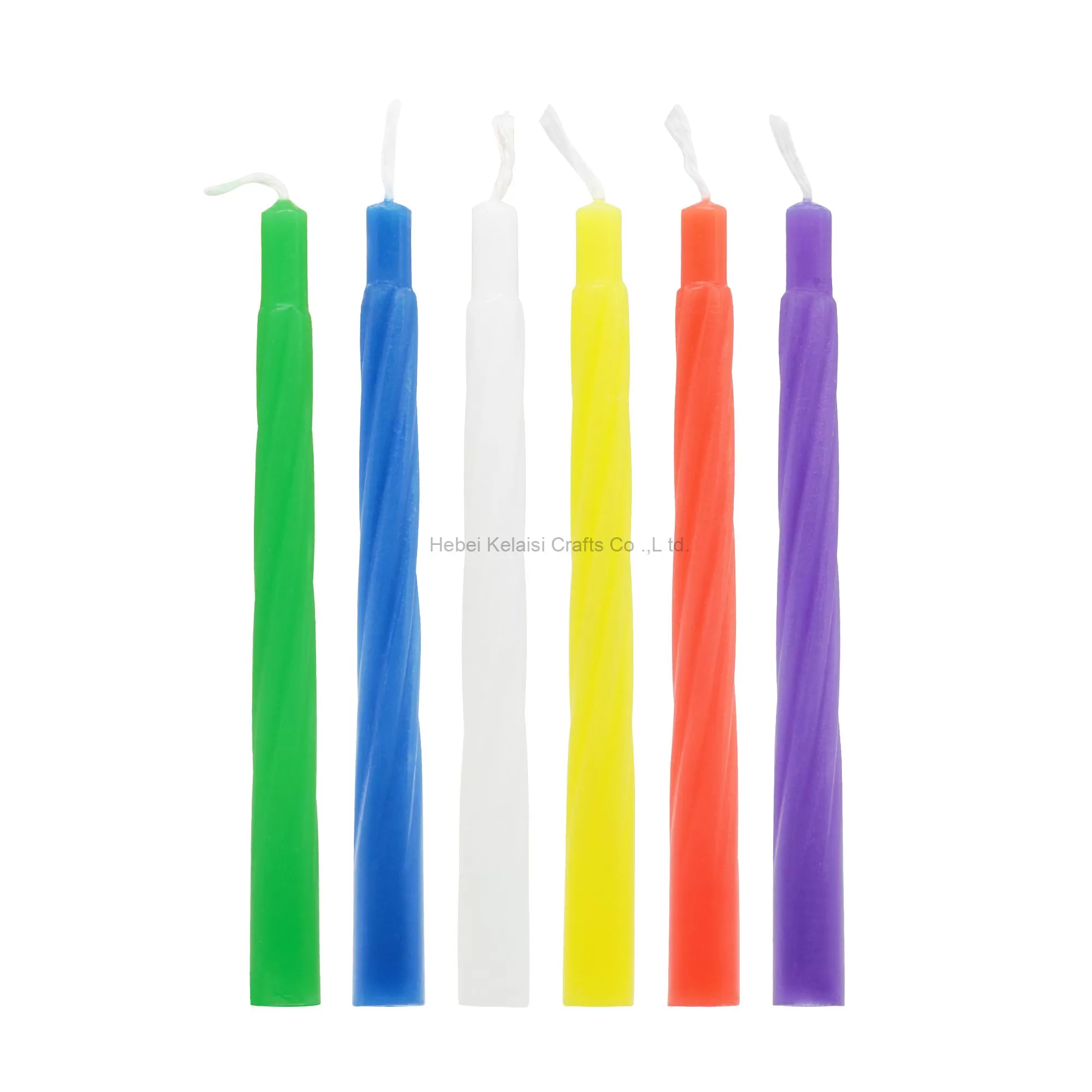 45pcs Wave Etched Multi Colored Hanukkah Candles