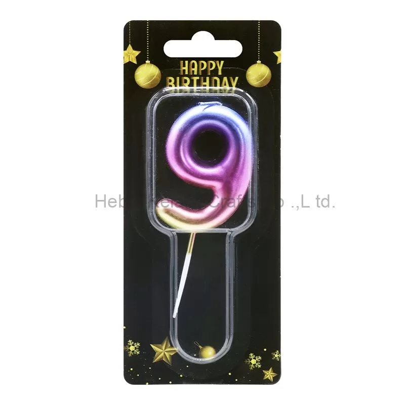 5x13cm gradient color birthday number cake candles
