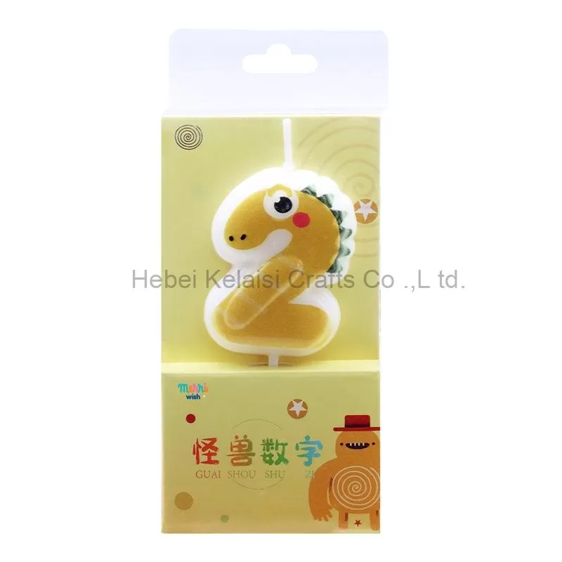 Cute cartoon monster pattern birthday cake number candles
