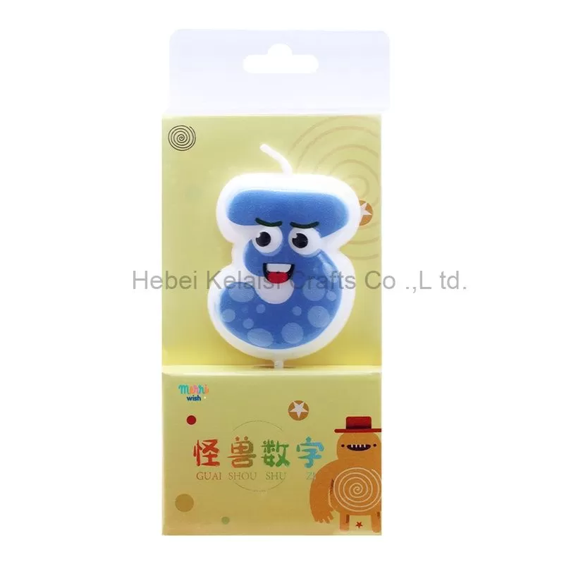 Cute cartoon monster pattern birthday cake number candles