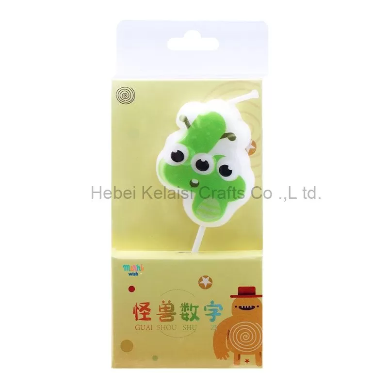 Cute cartoon monster pattern birthday cake number candles