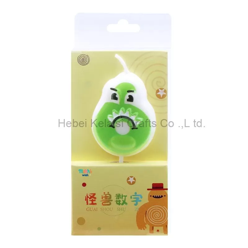 Cute cartoon monster pattern birthday cake number candles